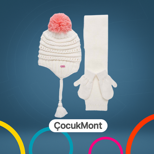 TOPTAN ATKI BERE ELDİVEN SET KIZ ÇOCUK